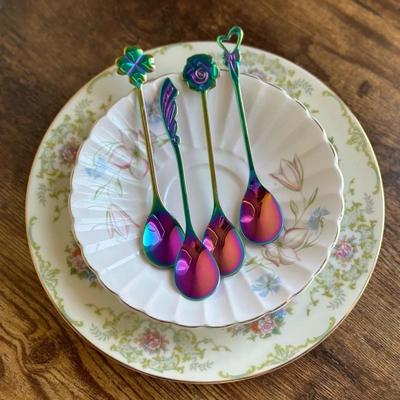 Rainbow Demitasse Spoons - Coffee/Dessert Spoon Set - Picture 12 of 12